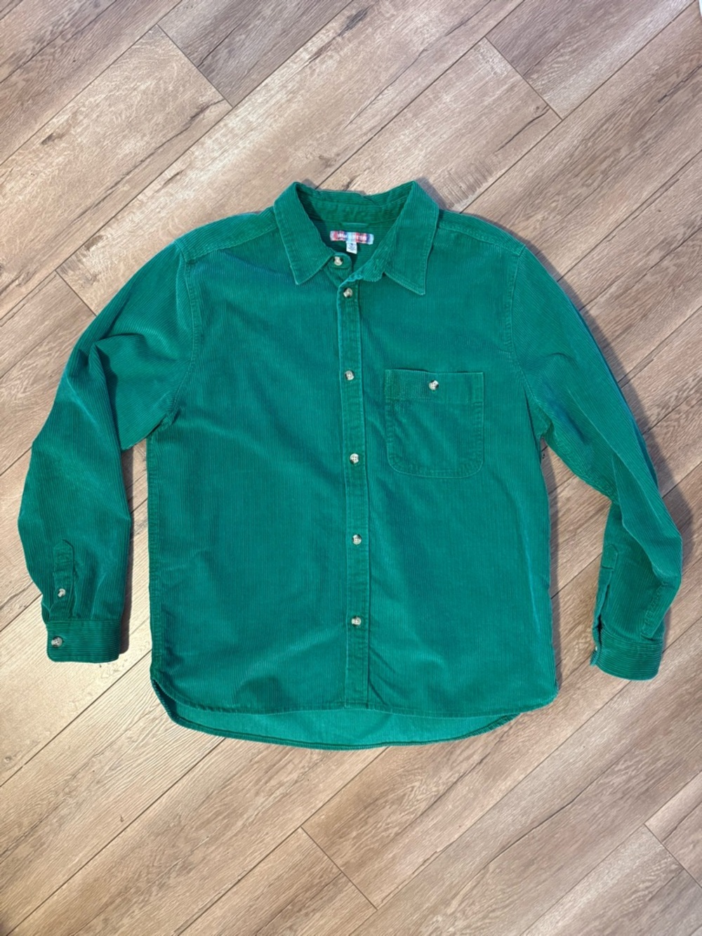 Urban Outfitters Green Corduroy Button-Down Shirt